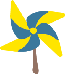 An icon of a pinwheel