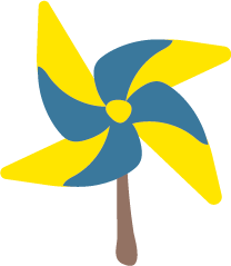 An icon of a pinwheel
